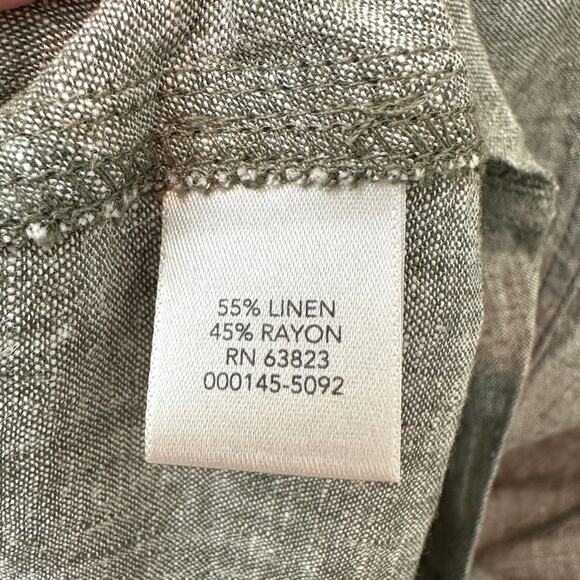 CHRISTOPHER & BANKS | Green Linen Blend Midi Skirt Pockets Casual | Size 4 - Picture 6 of 7